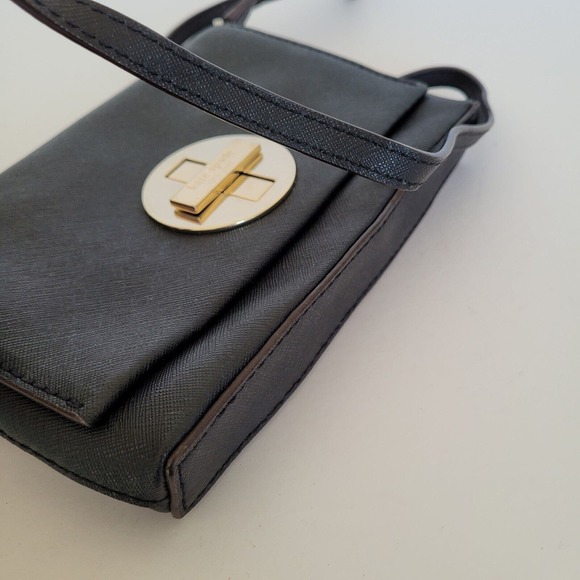 Kate Spade Newbury Lane Sally Crossbody Bag Black Saffiano Leather Turnlock Smal - Picture 3 of 9